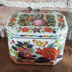 Vintage Tin Floral Victorian Made in England